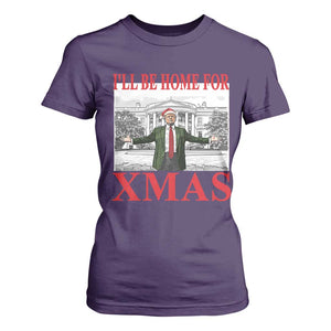 Funny Christmas Trump T Shirt For Women I'll Be Home For Xmas TS09 Purple Print Your Wear