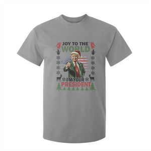 Funny Christmas Trump T Shirt For Kid Joy To The World I'm Your President 2024 TS09 Sport Gray Print Your Wear