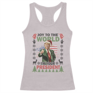 Funny Christmas Trump Racerback Tank Top Joy To The World I'm Your President 2024 TS09 Ice Gray Print Your Wear