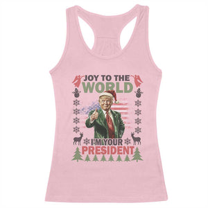 Funny Christmas Trump Racerback Tank Top Joy To The World I'm Your President 2024 TS09 Light Pink Print Your Wear