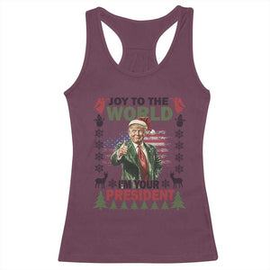 Funny Christmas Trump Racerback Tank Top Joy To The World I'm Your President 2024 TS09 Maroon Print Your Wear