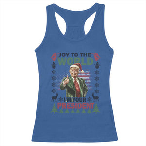 Funny Christmas Trump Racerback Tank Top Joy To The World I'm Your President 2024 TS09 Royal Blue Print Your Wear