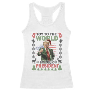 Funny Christmas Trump Racerback Tank Top Joy To The World I'm Your President 2024 TS09 White Print Your Wear