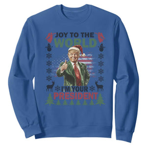 Funny Christmas Trump Sweatshirt Joy To The World I'm Your President 2024 TS09 Royal Blue Print Your Wear