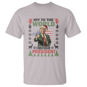 Funny Christmas Trump T Shirt Joy To The World I'm Your President 2024 TS09 Ice Gray Print Your Wear