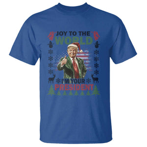 Funny Christmas Trump T Shirt Joy To The World I'm Your President 2024 TS09 Royal Blue Print Your Wear