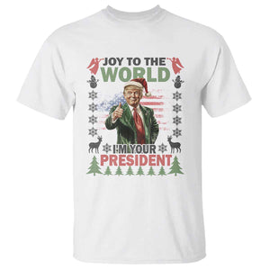 Funny Christmas Trump T Shirt Joy To The World I'm Your President 2024 TS09 White Print Your Wear