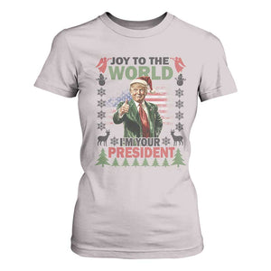 Funny Christmas Trump T Shirt For Women Joy To The World I'm Your President 2024 TS09 Ice Gray Print Your Wear