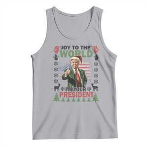 Funny Christmas Trump Tank Top Joy To The World I'm Your President 2024 TS09 Athletic Heather Print Your Wear