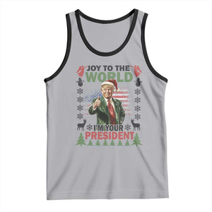 Funny Christmas Trump Tank Top Joy To The World I'm Your President 2024 TS09 Athletic Heather Black Print Your Wear