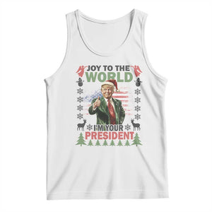 Funny Christmas Trump Tank Top Joy To The World I'm Your President 2024 TS09 White Print Your Wear