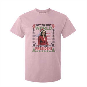 Funny Christmas Harris T Shirt For Kid Joy To The World I'm Your President Kamala 2024 TS09 Light Pink Print Your Wear