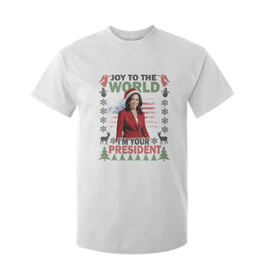 Funny Christmas Harris T Shirt For Kid Joy To The World I'm Your President Kamala 2024 TS09 White Print Your Wear