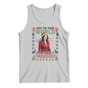 Funny Christmas Harris Tank Top Joy To The World I'm Your President Kamala 2024 TS09 Ash Print Your Wear