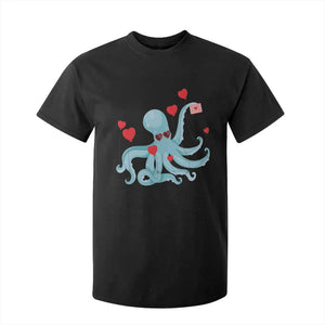 Valentine's Day T Shirt For Kid Octopus With Heart Balloons Cute Love Letter TS09 Black Print Your Wear