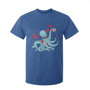 Valentine's Day T Shirt For Kid Octopus With Heart Balloons Cute Love Letter TS09 Royal Blue Print Your Wear