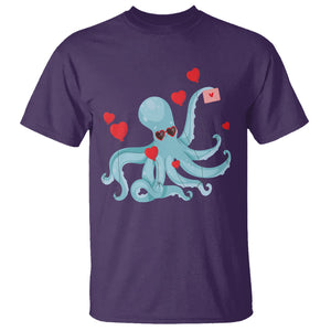 Valentine's Day T Shirt Octopus With Heart Balloons Cute Love Letter TS09 Purple Printyourwear