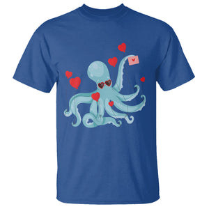 Valentine's Day T Shirt Octopus With Heart Balloons Cute Love Letter TS09 Royal Blue Printyourwear