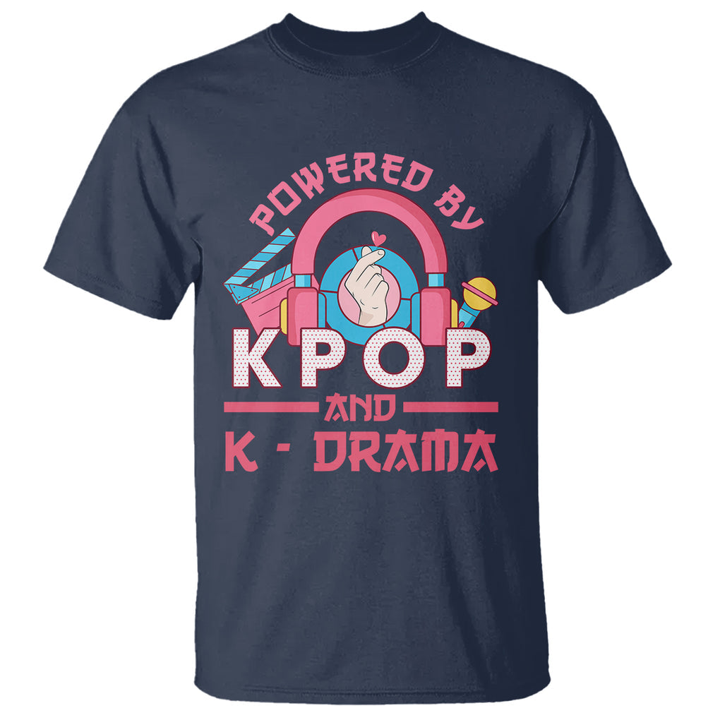 Powered by K-pop and K-Drama Korena Lover T Shirt TS09 Navy Printyourwear