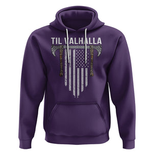 Viking Hoodie Til Valhalla American Axe Flag Norse Mythology TS09 Purple Printyourwear