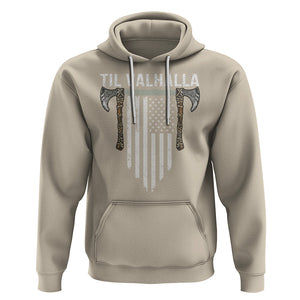 Viking Hoodie Til Valhalla American Axe Flag Norse Mythology TS09 Sand Printyourwear