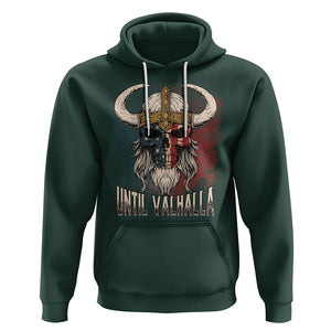 Viking Hoodie Until Valhalla US Flag Vintage Mythology TS09 Dark Forest Green Printyourwear