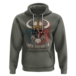 Viking Hoodie Until Valhalla US Flag Vintage Mythology TS09 Military Green Printyourwear