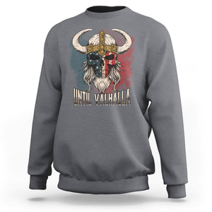 Viking Sweatshirt Until Valhalla US Flag Vintage Mythology TS09 Charcoal Printyourwear