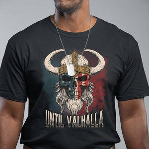 Viking T Shirt Until Valhalla US Flag Vintage Mythology TS09 Black Printyourwear