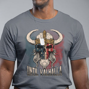 Viking T Shirt Until Valhalla US Flag Vintage Mythology TS09 Charcoal Printyourwear