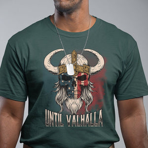 Viking T Shirt Until Valhalla US Flag Vintage Mythology TS09 Dark Forest Green Printyourwear