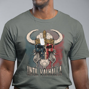 Viking T Shirt Until Valhalla US Flag Vintage Mythology TS09 Military Green Printyourwear