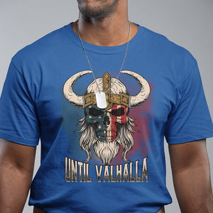 Viking T Shirt Until Valhalla US Flag Vintage Mythology TS09 Royal Blue Printyourwear