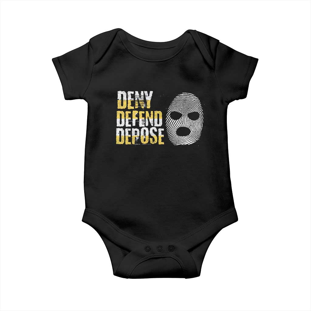 Deny Defend Depose Baby Onesie TS09 Black Print Your Wear