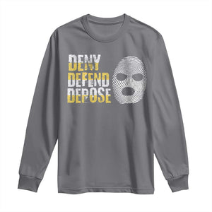 Deny Defend Depose Long Sleeve Shirt TS09 Charcoal Print Your Wear