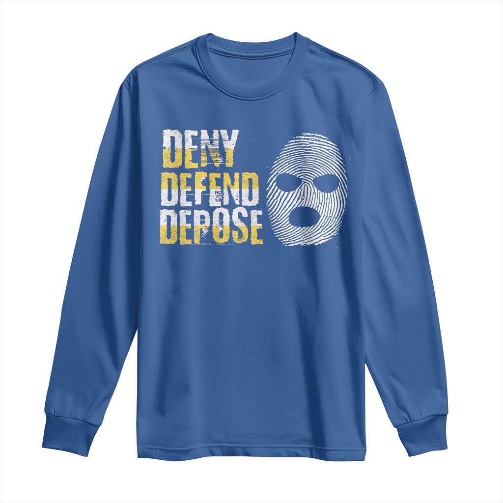 Deny Defend Depose Long Sleeve Shirt TS09 Royal Blue Print Your Wear