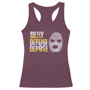 Deny Defend Depose Racerback Tank Top TS09 Maroon Print Your Wear