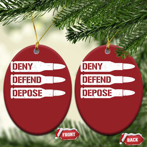 Deny Defend Depose Bullet Christmas Ornament TS09 Oval Red Print Your Wear