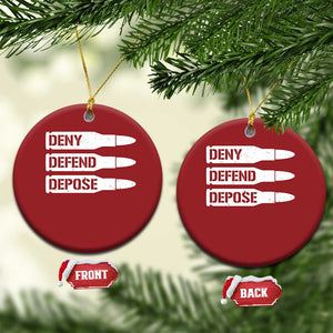 Deny Defend Depose Bullet Christmas Ornament TS09 Circle Red Print Your Wear