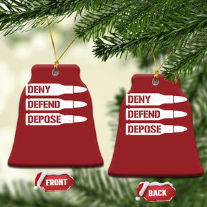 Deny Defend Depose Bullet Christmas Ornament TS09 Bell Flake Red Print Your Wear