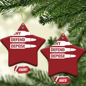 Deny Defend Depose Bullet Christmas Ornament TS09 Star Red Print Your Wear