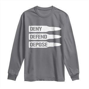 Deny Defend Depose Bullet Long Sleeve Shirt TS09 Charcoal Print Your Wear