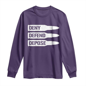 Deny Defend Depose Bullet Long Sleeve Shirt TS09 Purple Print Your Wear