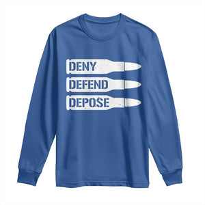 Deny Defend Depose Bullet Long Sleeve Shirt TS09 Royal Blue Print Your Wear