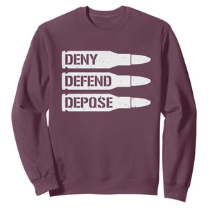 Deny Defend Depose Bullet Sweatshirt TS09 Maroon Print Your Wear