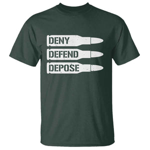 Deny Defend Depose Bullet T Shirt TS09 Dark Forest Green Print Your Wear