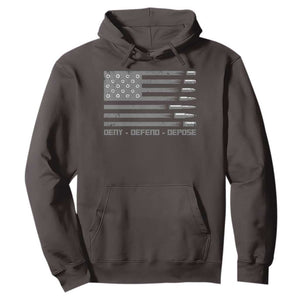 Deny Defend Depose Hoodie Bullet America Flag TS09 Dark Chocolate Print Your Wear