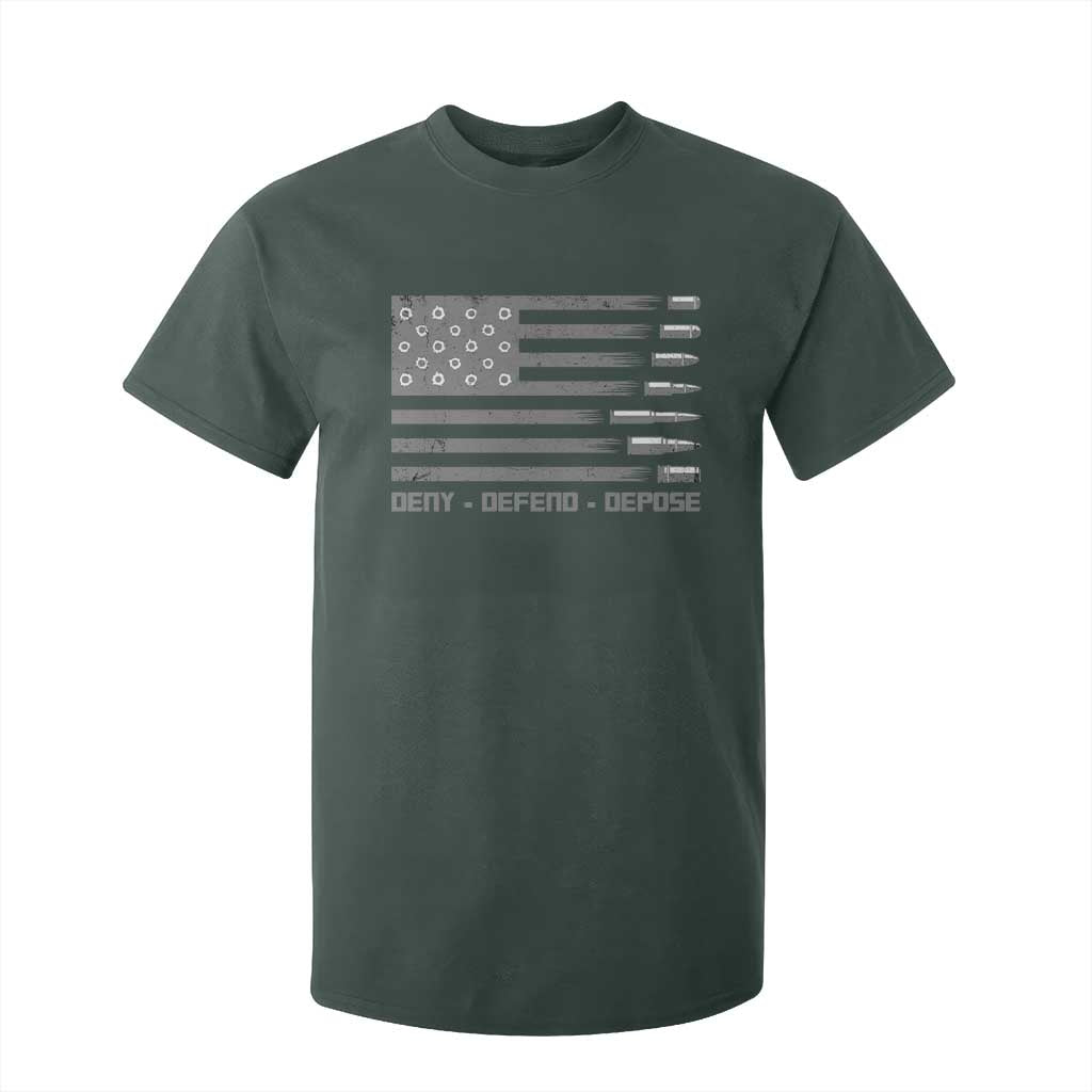 Deny Defend Depose T Shirt For Kid Bullet America Flag TS09 Dark Forest Green Print Your Wear