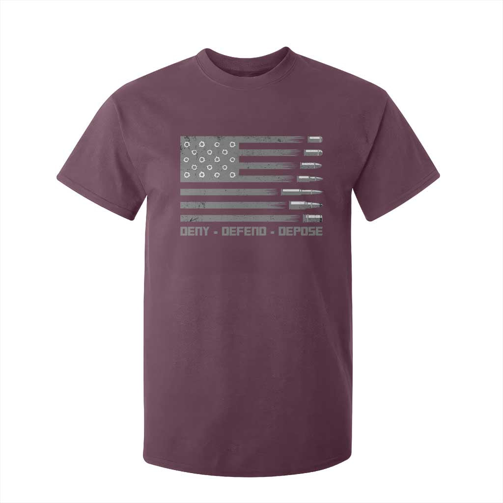 Deny Defend Depose T Shirt For Kid Bullet America Flag TS09 Maroon Print Your Wear