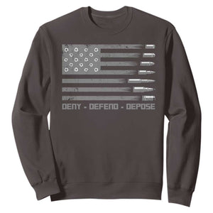 Deny Defend Depose Sweatshirt Bullet America Flag TS09 Dark Chocolate Print Your Wear